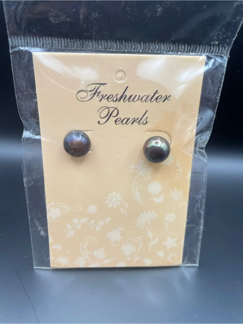 Black Pearl Stud Earrings from FIJI